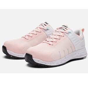 TIMBERLAND PRO Womens Overdrive Work Shoes 5.5 Pink White EH SR Comp Toe EUC